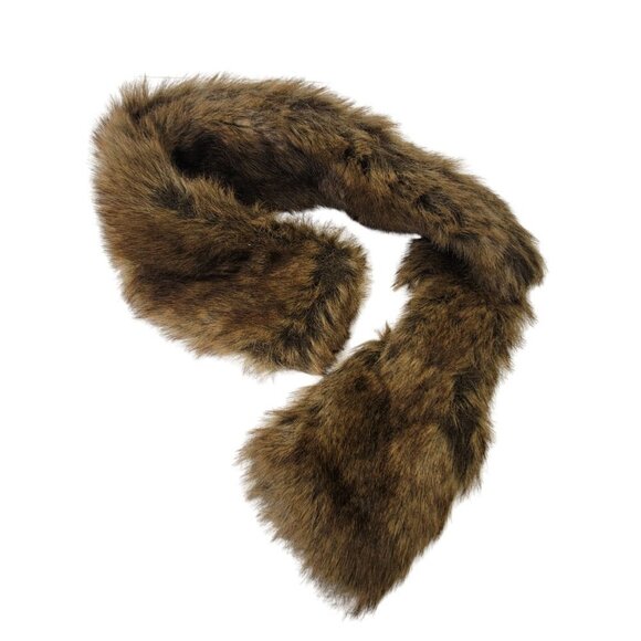 Dark Brown Faux Fur Loop Scarf Fur Neck Wrap - Picture 6 of 11